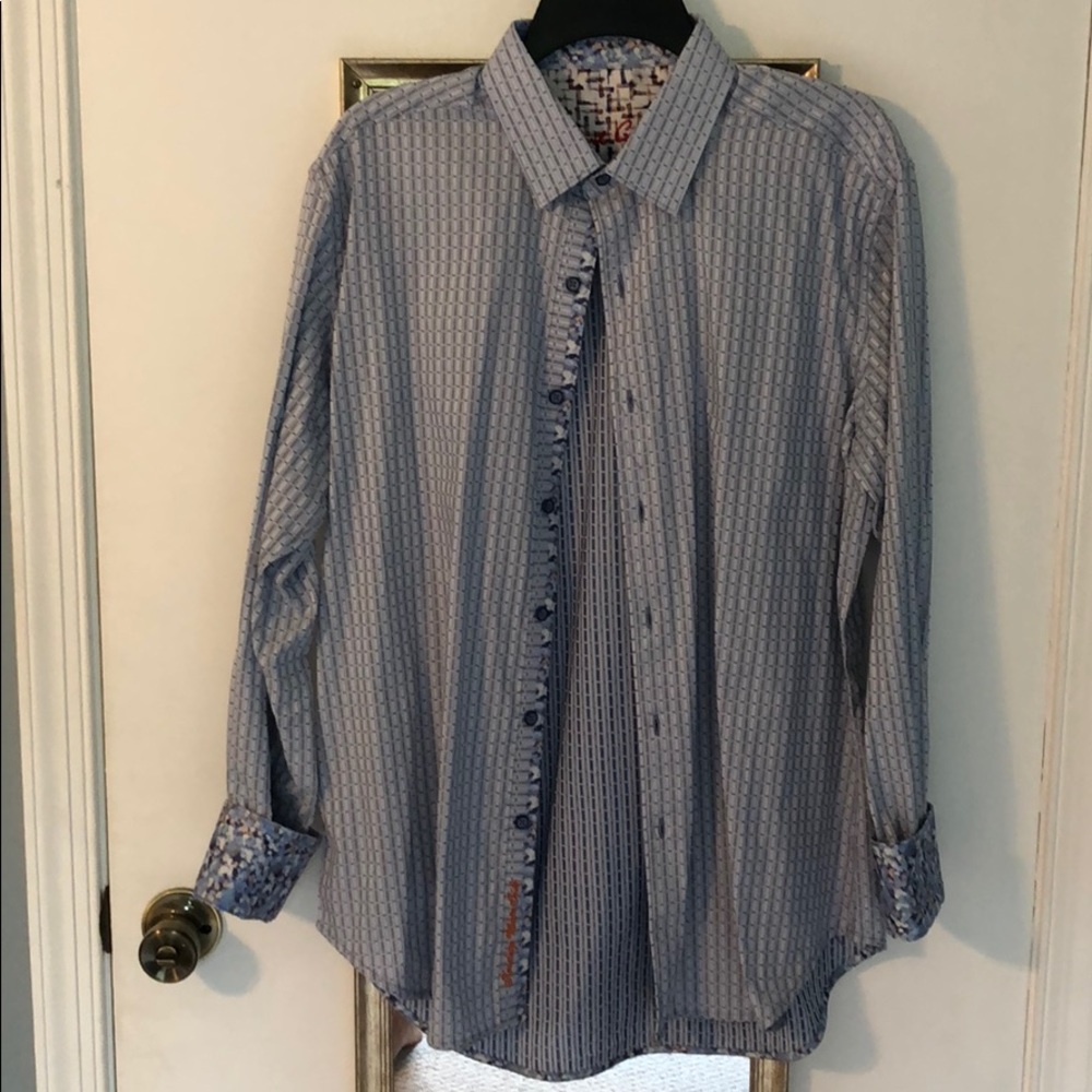 Robert Graham blue and grey dress shirt